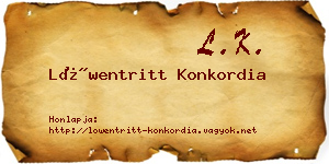 Löwentritt Konkordia névjegykártya